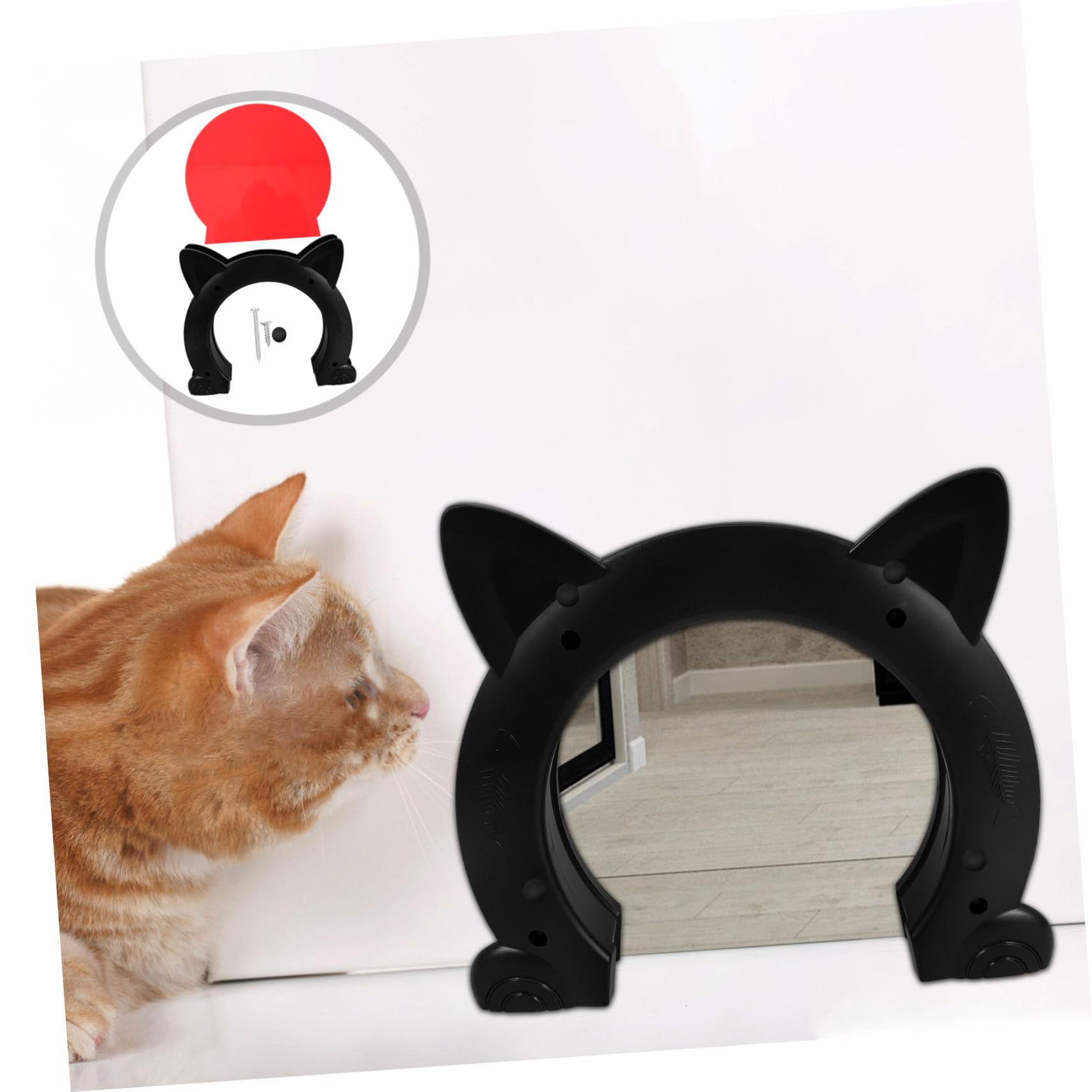 Katzenklappe für Innentüren aus Robustem Kunststoff Katzen Hundefreundlich Stilvolles Design Einfache Reinigung Vielseitig für Kleine Haustiere Sicher und Langlebig Schwarz