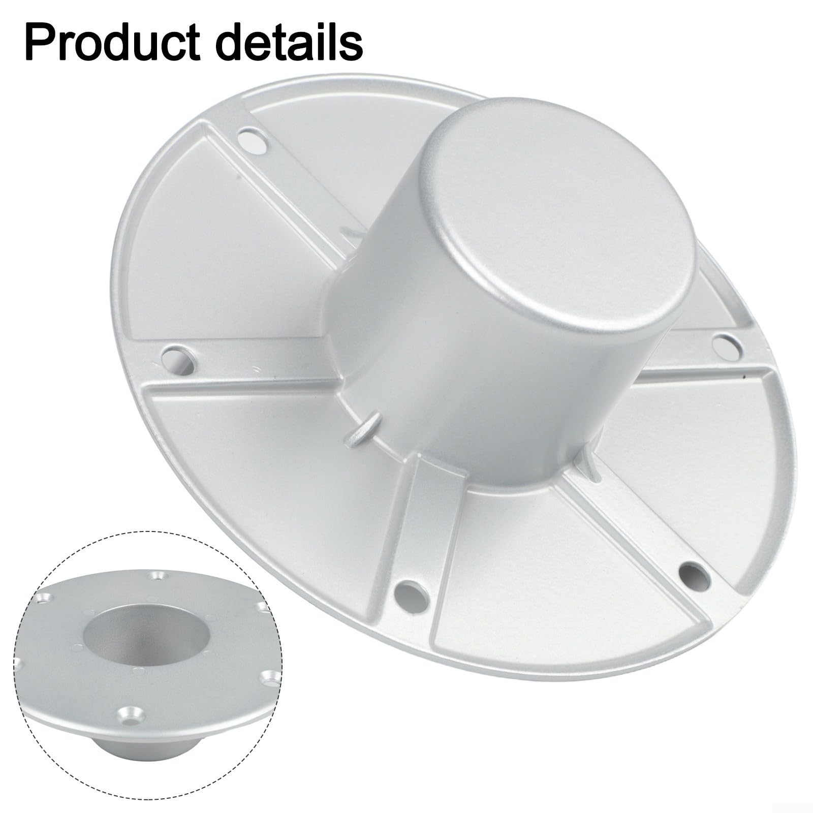 1 base de pied de table ronde en aluminium, support de rechange direct au sol pour camping-car, bateau, remorque, camping-car, salle à manger