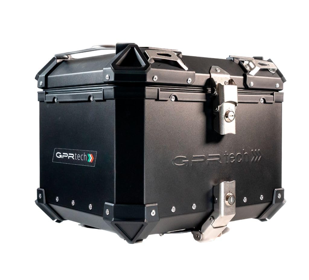 GPRTop Case TECH 800 Mt Sport 2022/2023 e5 TOP CASE ALPI-TECH 35 LT. BLACK Top case in aluminum, black silver color with specific plate included Capacity 35 LT.