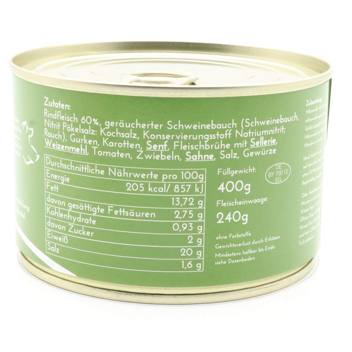4 X Set - Konserve Diem Roulade vom Rind - Klassisch gefüllt - zwei Rouladen je Konserve - lange haltbar - Feinkost -