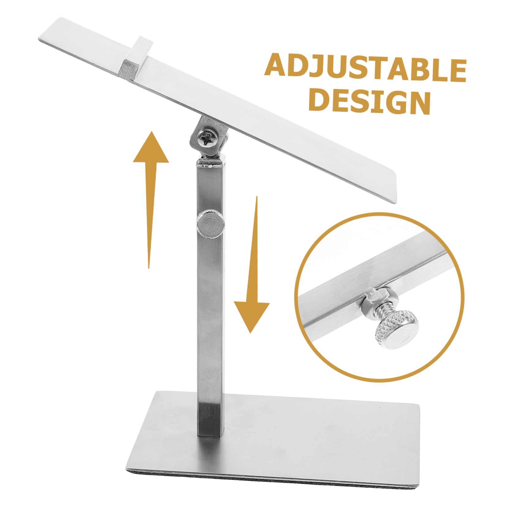 HOMOCONO Elegant Stainless Steel High Heels Riser Adjustable Metal Shoe Display Stand for Store