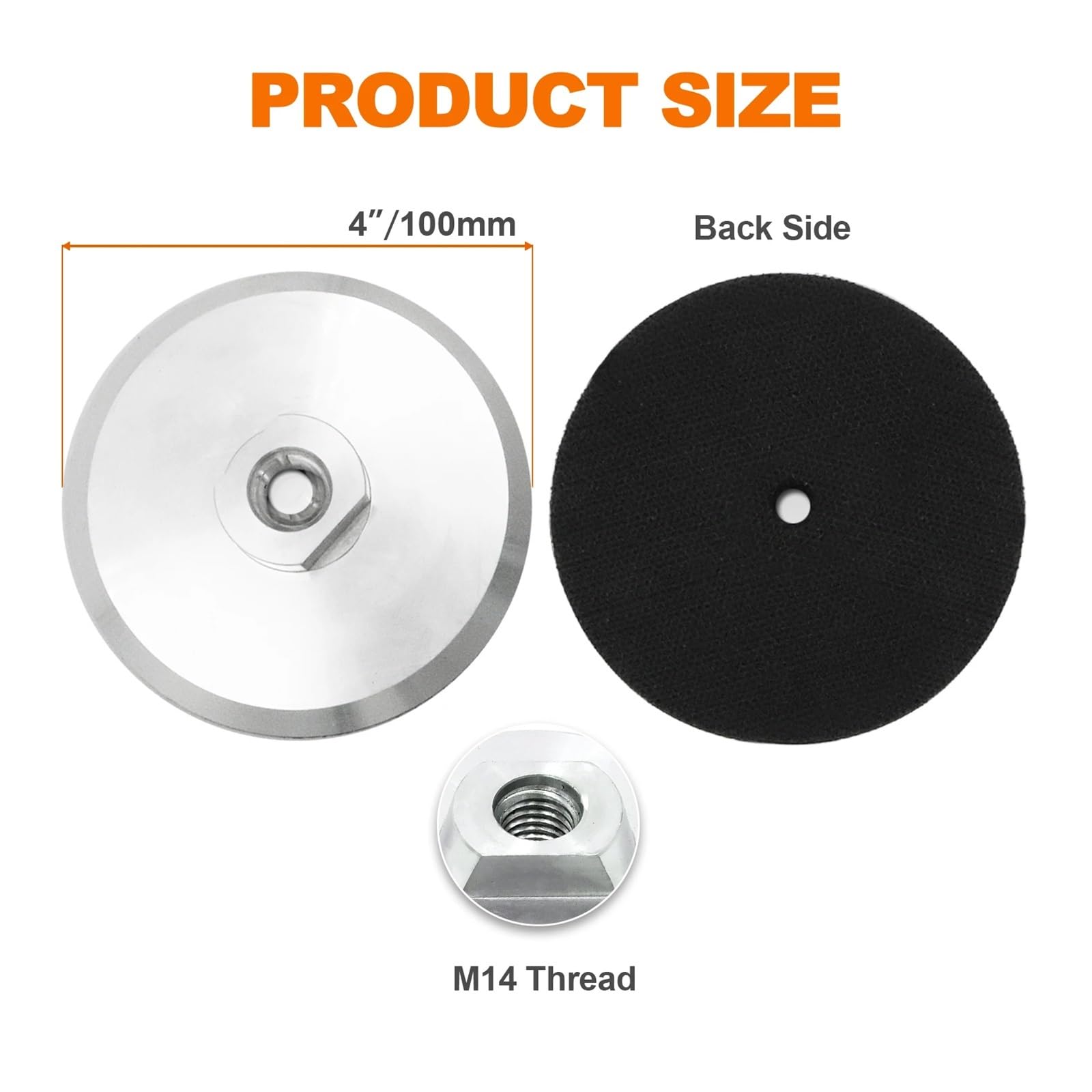 Podkładki polerskie Zestaw 6 tarcz szlifierskich na sucho do szlifierek kątowych z granitu marmurowego i kamienia ceramicznego Średnica 100 mm 4 cale(1 Aluminum Back Pad)