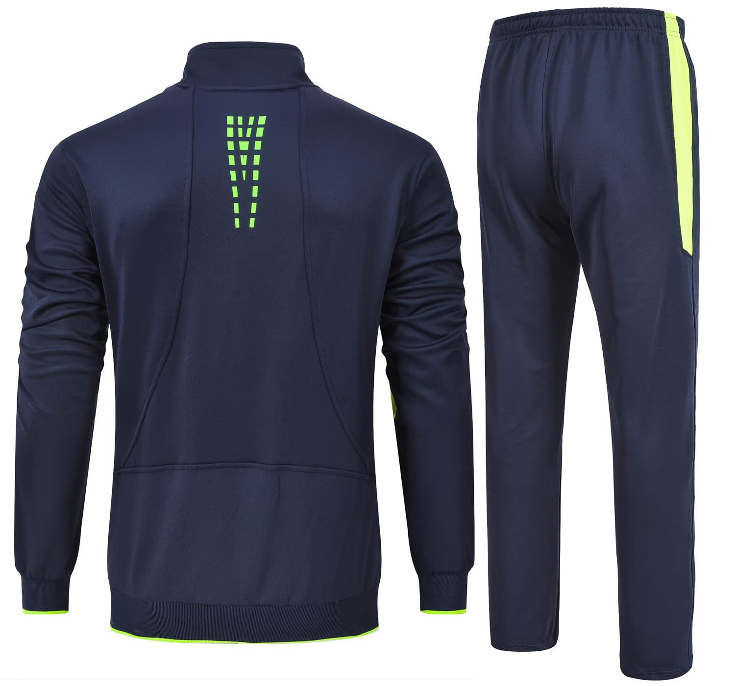 Rdruko Herren-Trainingsanzug-Set, kontrastierend, durchgehender Reißverschluss, Sportjacke, lässige Joggingjacke, Kordelzug, elastischer Bund, 2-teilig mit Reißverschlusstaschen