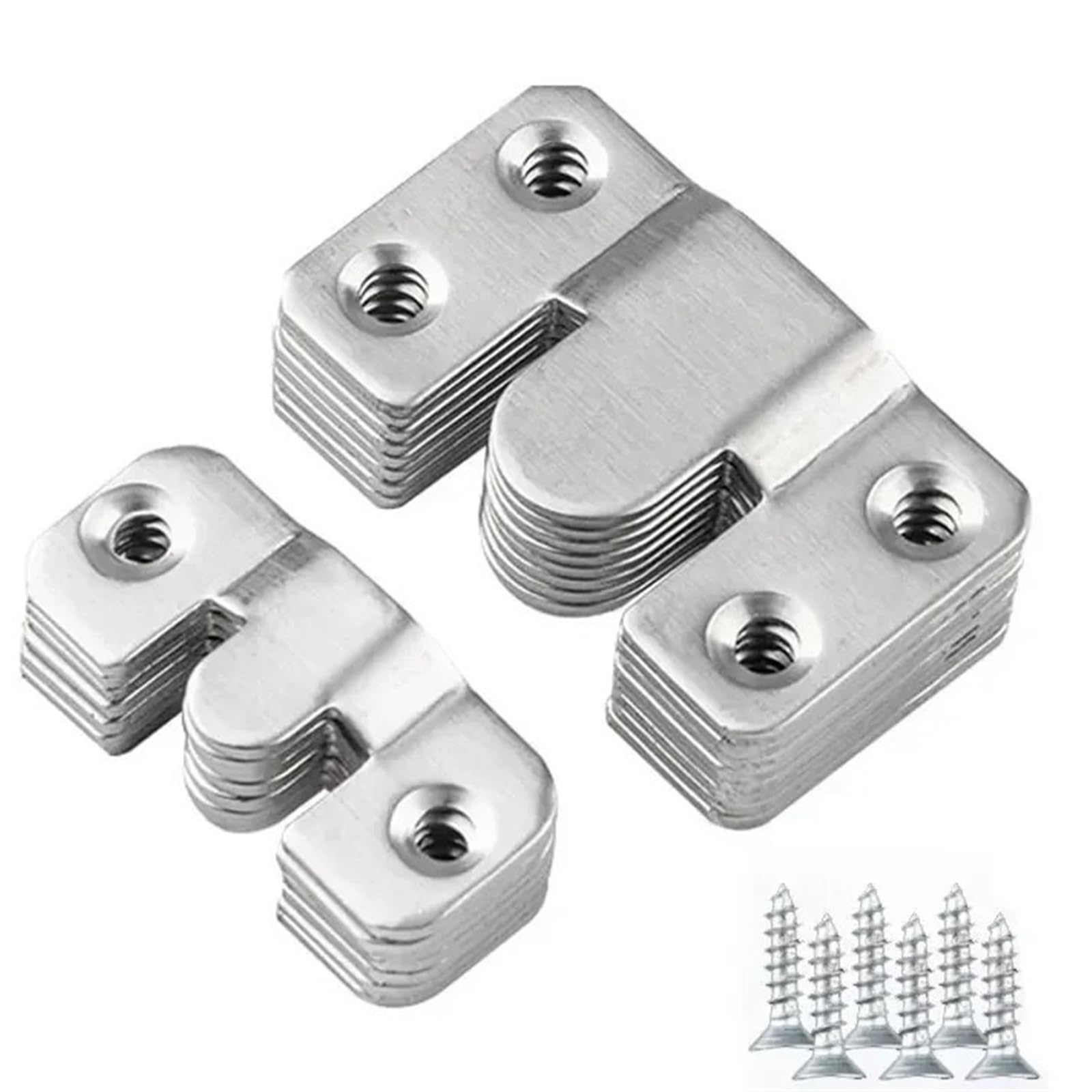 Kxaoxgrc 40Pcs(20Pairs)-B-B Stainless Interlocking Flush Mount Brackets, Concealed Flush Mount Brackets Interlock 40 Pcs Multicolor(40Pcs(20Pairs)-B-B)