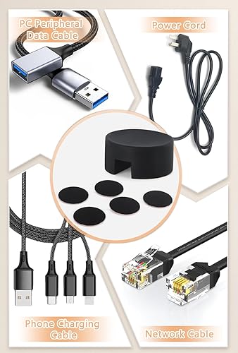 Miniatura 2 de Maveek Soporte magnético para cables, 5 unidades, clips de cable fuertes, placa de metal, organizadores de alambre adhesivo para mesita de noche,