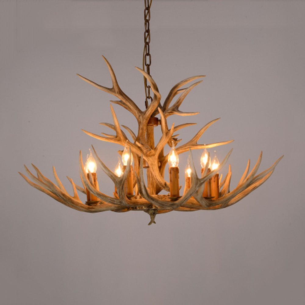 SYAXVOM Antler Chandelier Light Living Room Restaurant Bar Retro Personality Creative