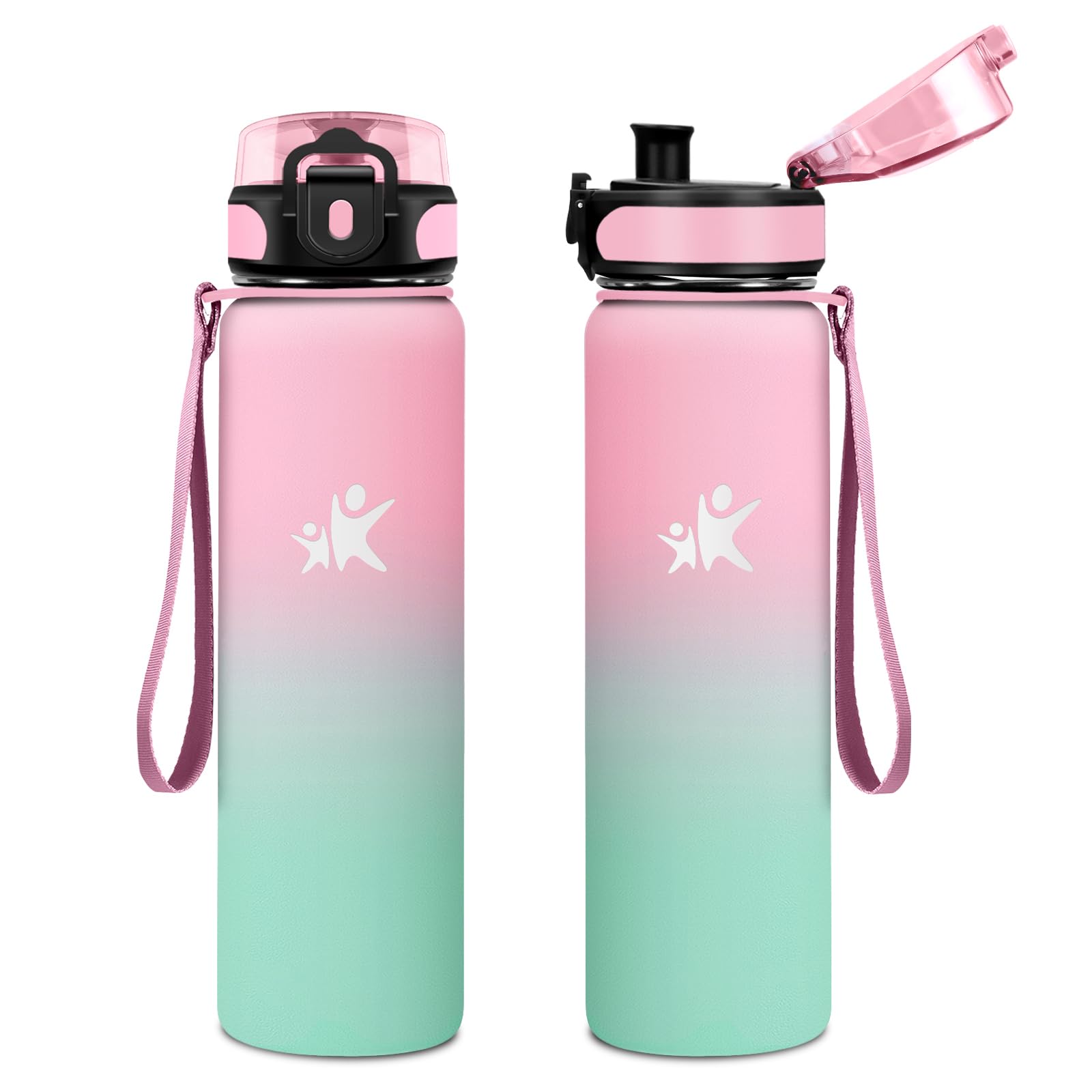 KollyKolla Thermos Flask, 500 ml, BPA-Free, Leak-Proof Thermos Flask, Stainless Steel, Water Bottle for Children, Sparkling Sports, School, Fitness, Outdoor, Camping
