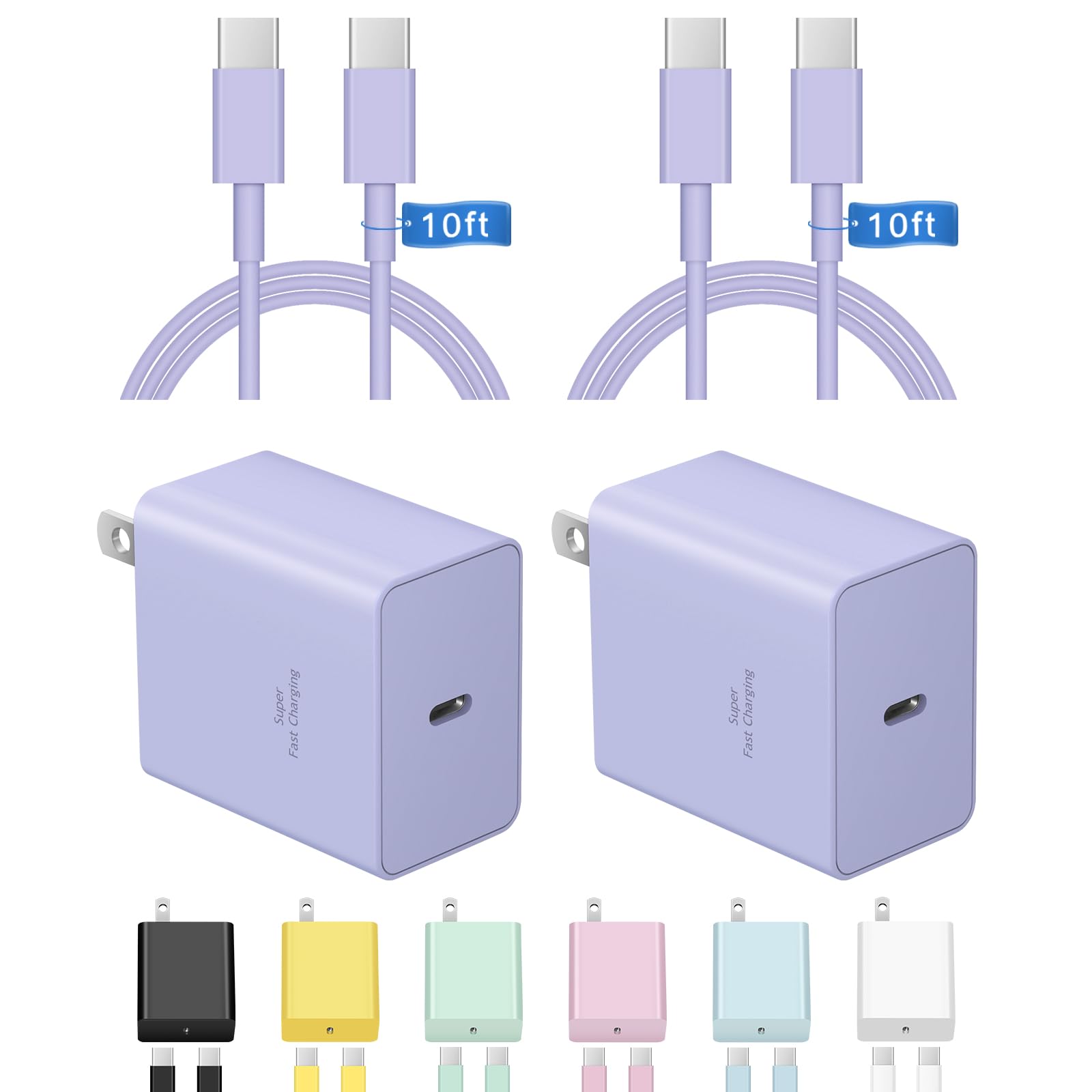iPhone 16 15 Pro Max Charger [Apple MFi Certified], 45W USB C Charger with 10FT Type-C to C Cable for iPhone 16 Pro Max/16 Pro/16/16 Plus, 15 Pro Max/15 Pro/15, Galaxy S24/S23
