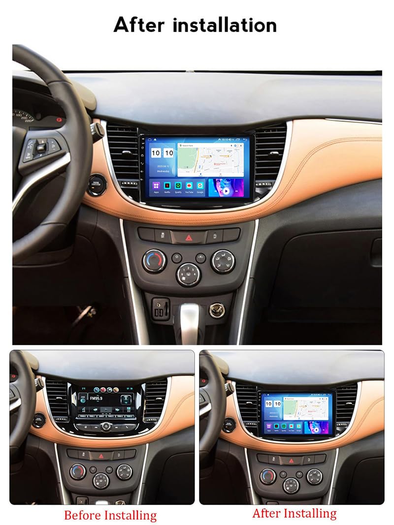 9" Ekran HD Android 10.0 Nawigacja Samochodowa GPS Android Dla Chevrolet Trax 2013-2020, 2DIN Radio Samochodowe Stereo Odtwarzacz Multimedialny Z Nawigacj BT WiFi,8 Core 4G+Wifi 2G+32G