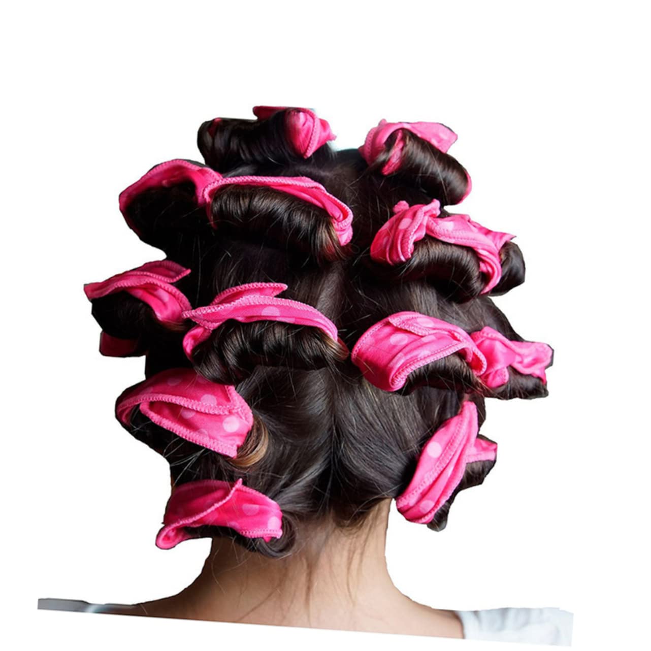 Schwamm Lockenwickler mit Wellenpunkt 30 Stück für Nacht | Stoffüberzogener Polyester Schaum, Flexibel und Leicht, ohne Strom, für Selbstgemacht Haarstyling im Schlaf
