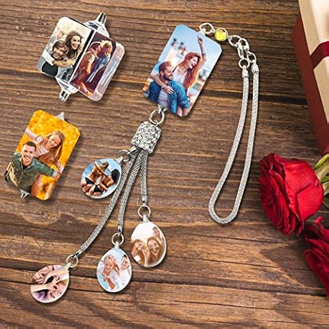 Personalized Photo Crystal Pendant for Car Home Hanging Ornaments Custom Picture Crystal Car Rearview Mirror Hanging Accessories Decor - Rectangle Cover