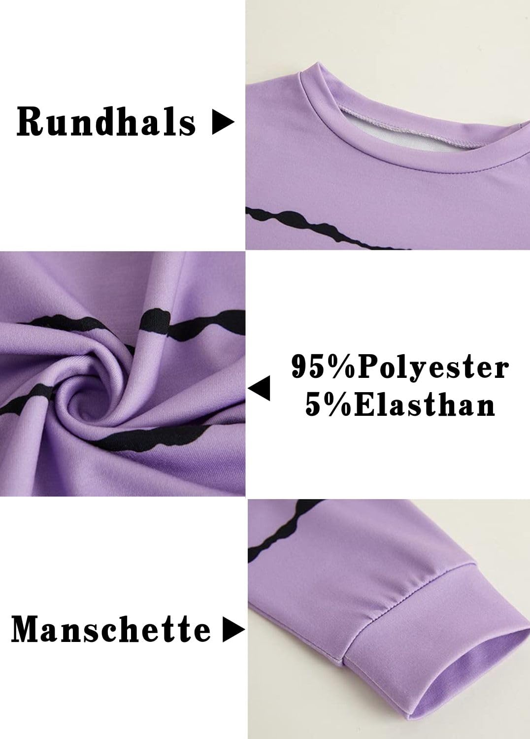 Haloumoning Sudadera Niña Rayas Cuello Redondo Niños Jersey Casual Manga Larga Tops
