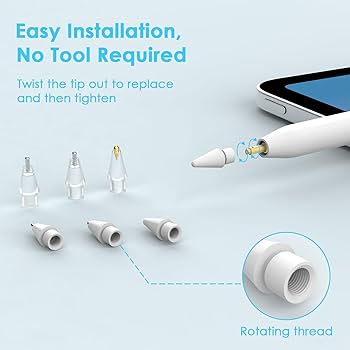 MoKo 6 Pack Apple Pencil Tips, Replacement Tips for Apple