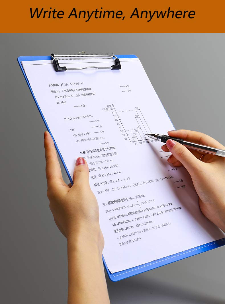 5 Pz Appunti in Plastica,Appunti A4 Porta Carta Promemoria Modulo per Documenti Lavagna per Scuola Azienda Affari Ufficio Ospedale Ristorante,Clip a Basso Profilo con Misure del Righello