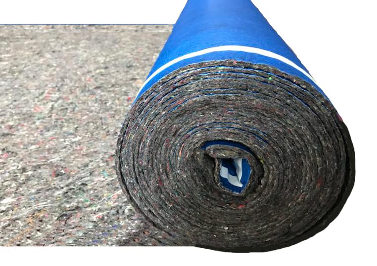 Image of AMERIQUE 200SQFT Super Quiet Felt Underlayment Heavy Duty 3mm Padding with Vapor Barrier & Tape, Royal Blue, Pk of 2, 100SQFT Per Roll