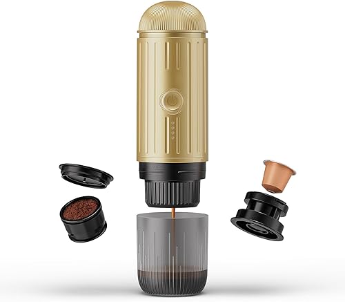 BENFUCHEN Máquina de café espresso portátil para viajes, carga USB-C, cafetera eléctrica autocalentable, mini cafetera de 19 bar sobre la marcha