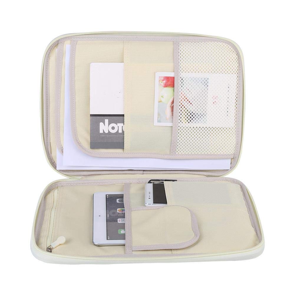 Ichiias Document Bag, Zippered A4 Document Bag, Large Capacity Computer for Business Trip(black)