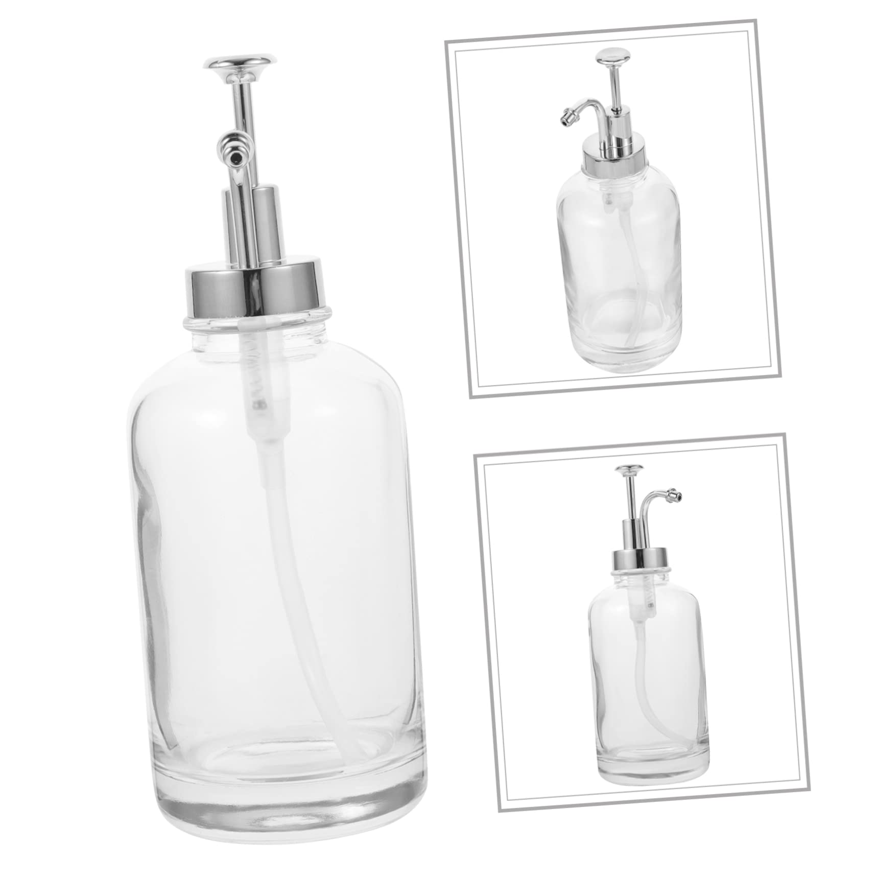 Beatifufu Pump Syrup Dispenser with Pump Glass Honey Dispenser for Kitchen and Bar Compact and Durable Syrup Bottle for Easy Storage and Multi Use