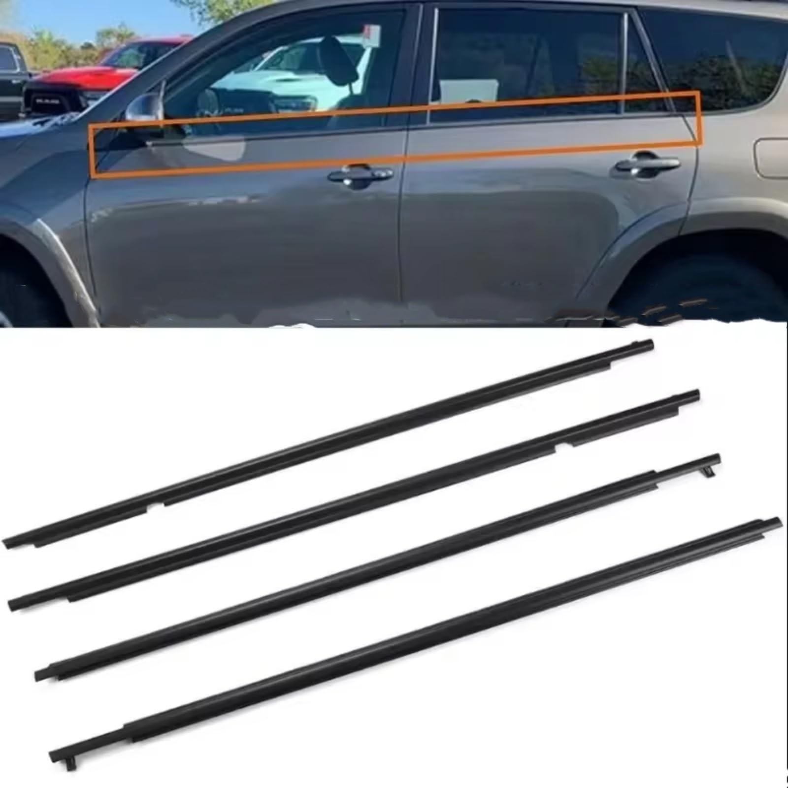 Guarnizione Auto Gomma per Toyota RAV4 2006-2012, Nero, Sigillo in Gomma, Tenuta per Finestrini e Porte, Riduzione del Rumore