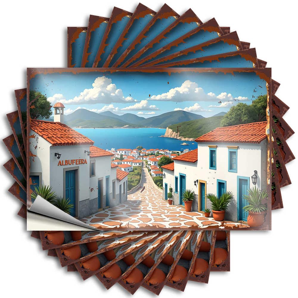 Tattoo Boys Things Happy Helmet Albufeira: A Mediterranean Village By The Sea - Scratch Resistant Stickers(6X9CM)