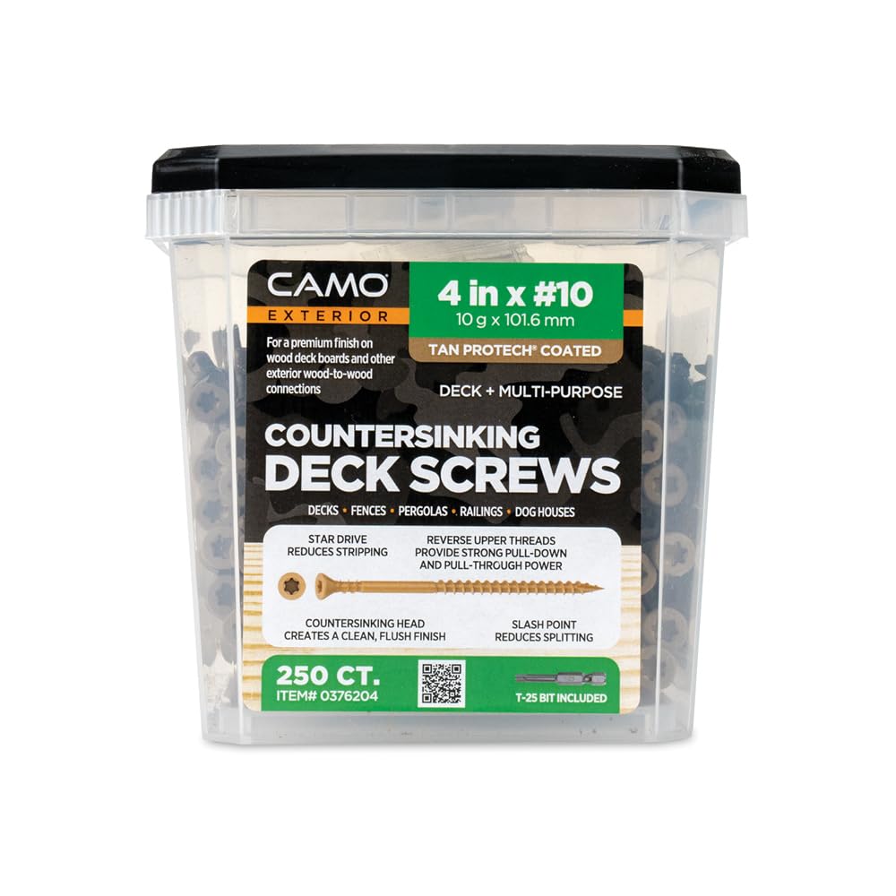 CAMO 10,2 cm X #10 - Viti a testa svasata, 250 pezzi