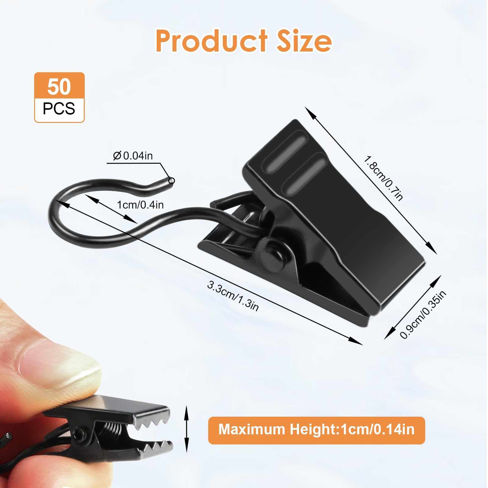 50 Clip Per Tende In Acciaio Inox - Multiuso Per Tende Doccia, Luci E Decorazioni - Foto 6