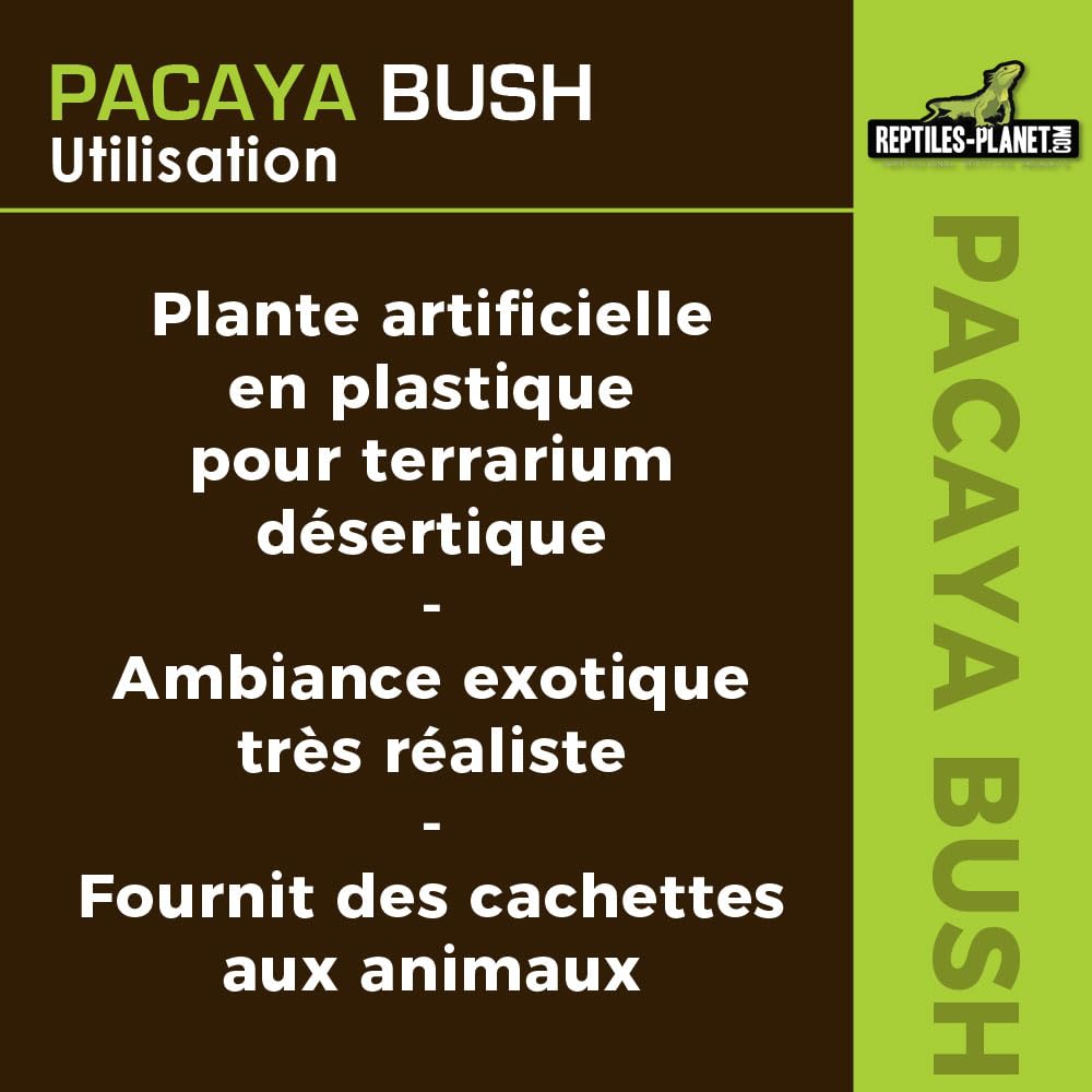 REPTILES PLANET - Pacaya Bush- Plante Artificielle - Décoration pour Terrarium - 20 cm