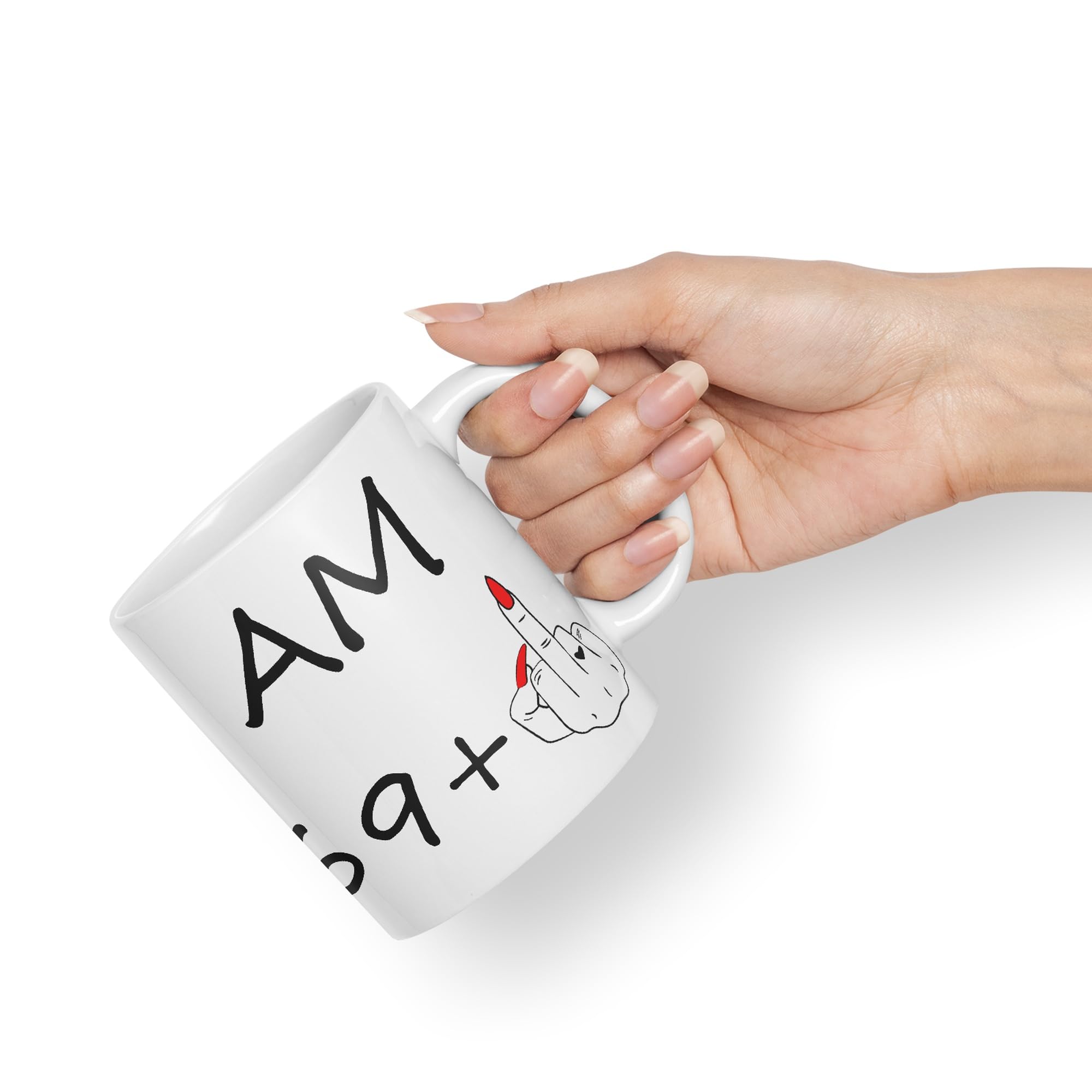 Vixar I Am 69 + 1 Woman Hand Ceramic 330 Ml, 11oz Coloured Mug Cup Gift Coffee Tea Happy Birthday Turning 70 Years Old As A Joke Celebration 70th