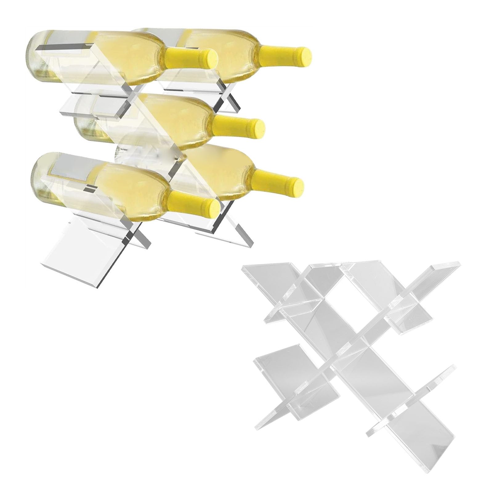 Botellero de Encimera, Soporte para Botellas de Vino 5 Botellas