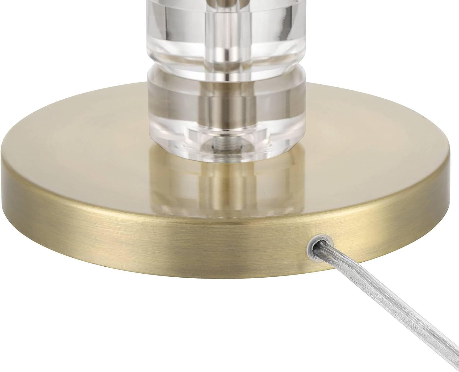 Possini Euro Design Cecil 31" Tall Large Modern End 3-Way Table Lamp Clear Gold Brass Finish Acrylic Metal Single Fabric White Shade Living Room Bedroom Bedside Nightstand House Office Home Reading