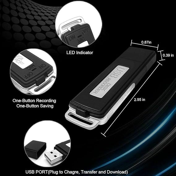 MONGIFI USB Mini Voice Recorder Audio Digital 8GB Battery Secret Working 15Hour New