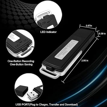MONGIFI USB Mini Voice Recorder Audio Digital 8GB Battery Secret Working 15Hour New