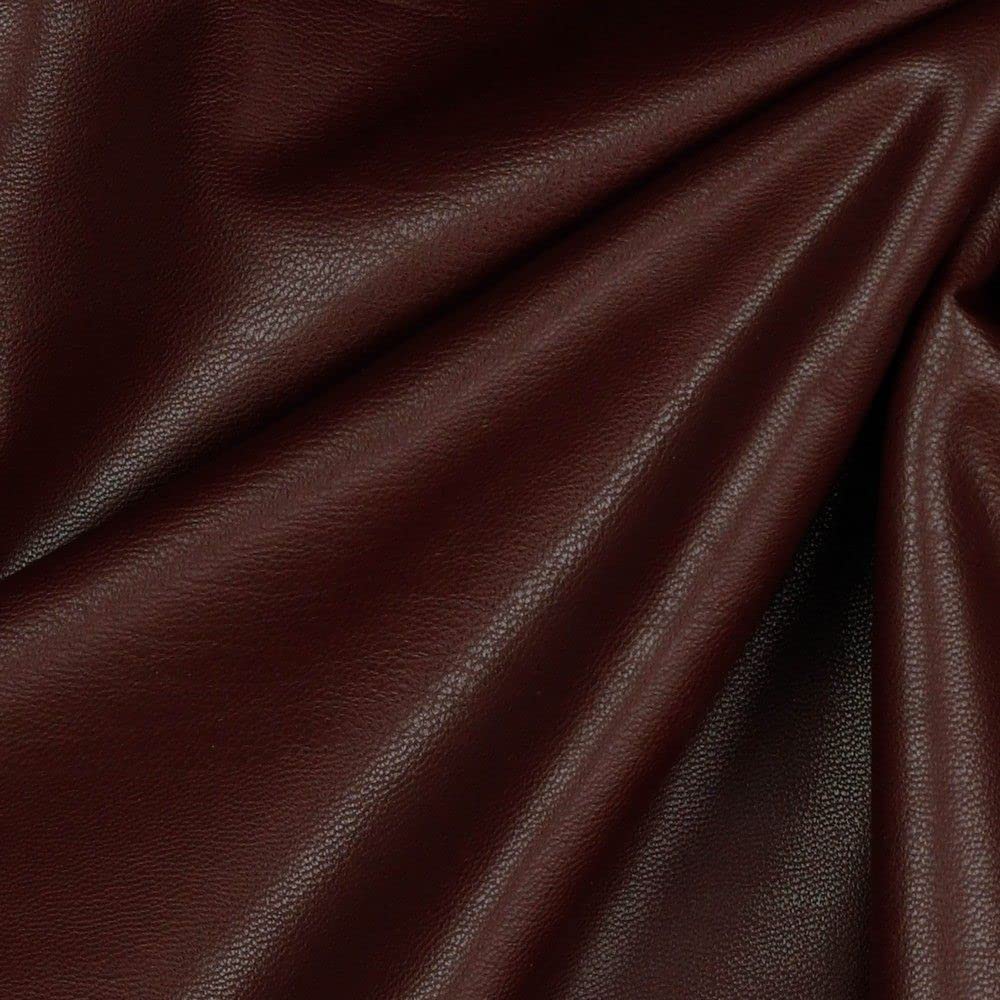 Stretchy Soft Faux Leather Fabric Material - Bordeaux, 1/8Mtr 50cm x 36cm