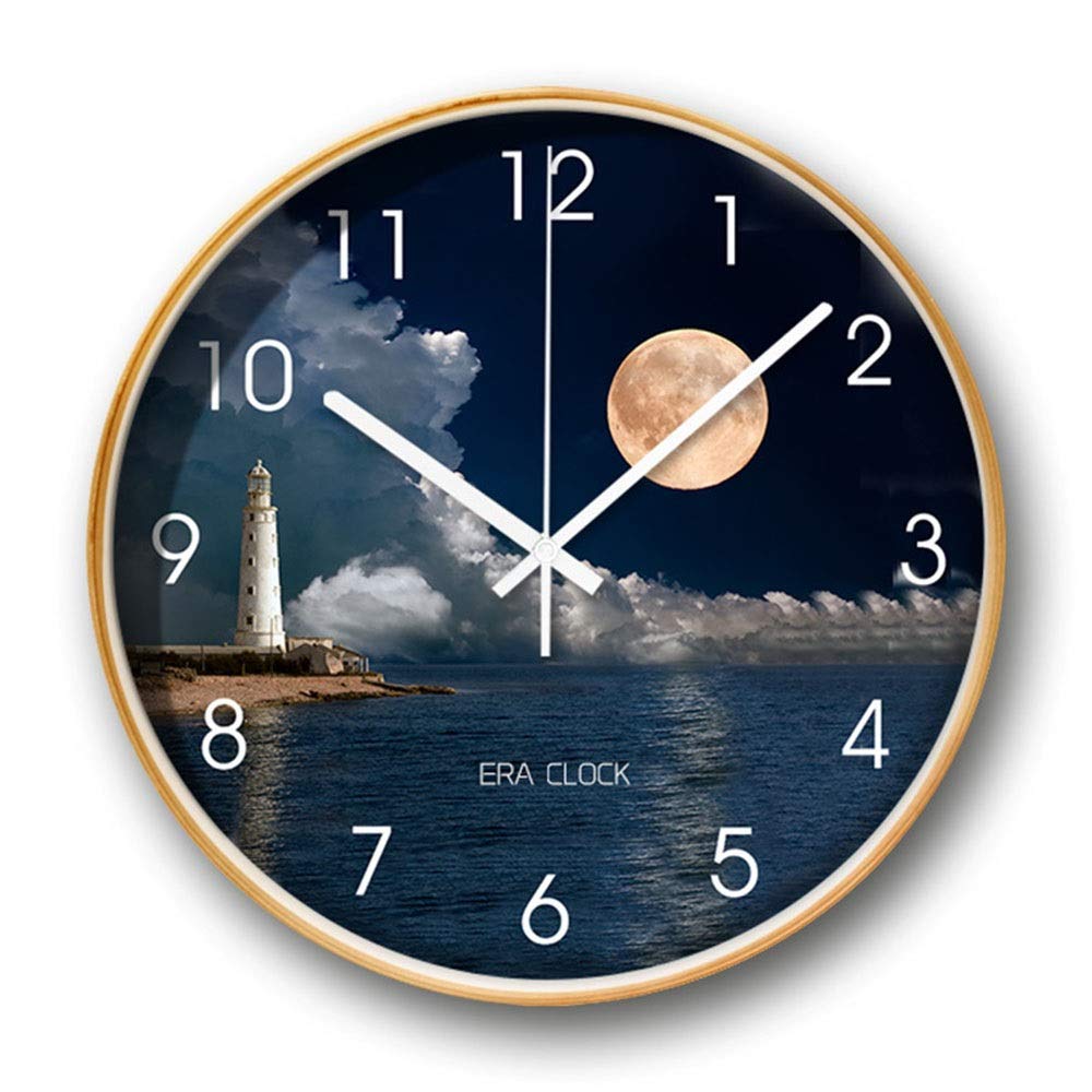 Horloge murale moderne nordique phare sur la mer pour une décoration de salon