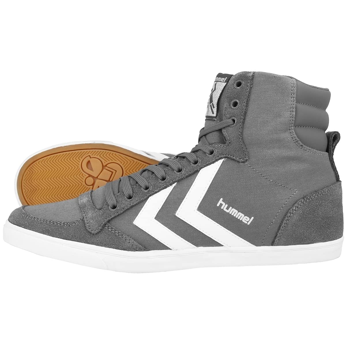 hummel Slimmer Stadil High Top Sneakers Damen & Herren - Hohe Sneaker Erwachsene - Unisex Schuhe aus Canvas - Slim & High-Cut Passform - Normale Schuhweite