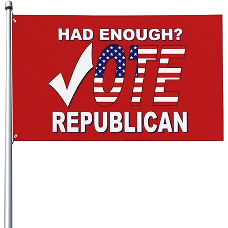 3x5 Vote Republican Anti Democrat No Flag Pole Vote Red