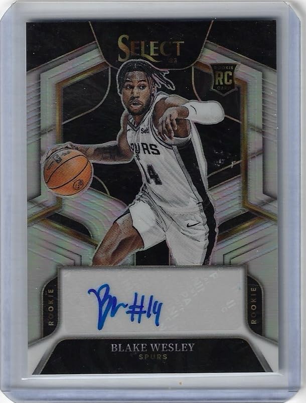 Blake Wesely Autographed & Serial Numbered #019/249 Rookie Signatures Prizm Collectible Basketball Card - 2022 Panini Select Basketball Card #RS-BWS (Spurs)