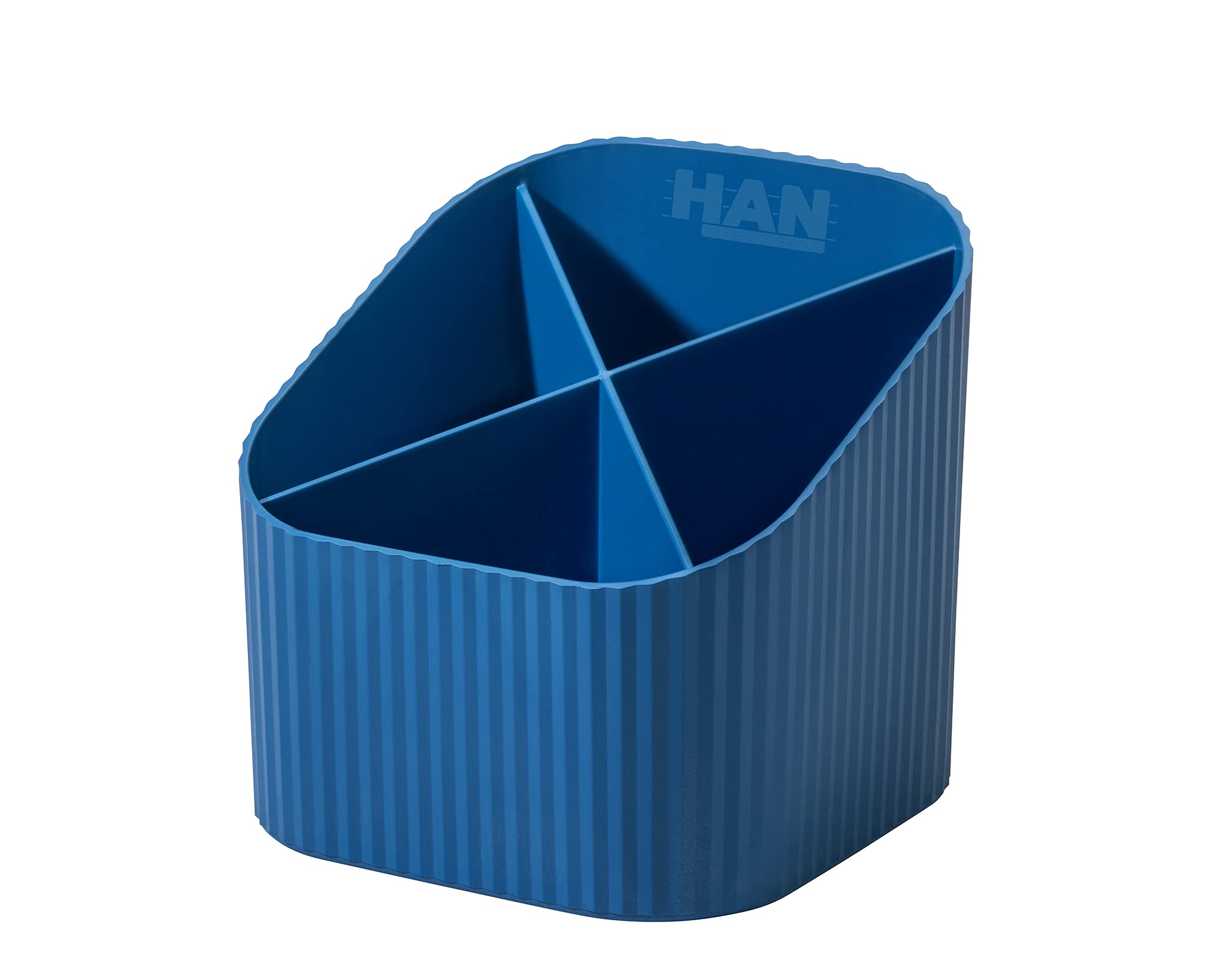 HAN Karma 17248-16 Desk Holder with 4 Compartments Environmentally Friendly 80-100% Recycled Material Pen Holder Eco Blue