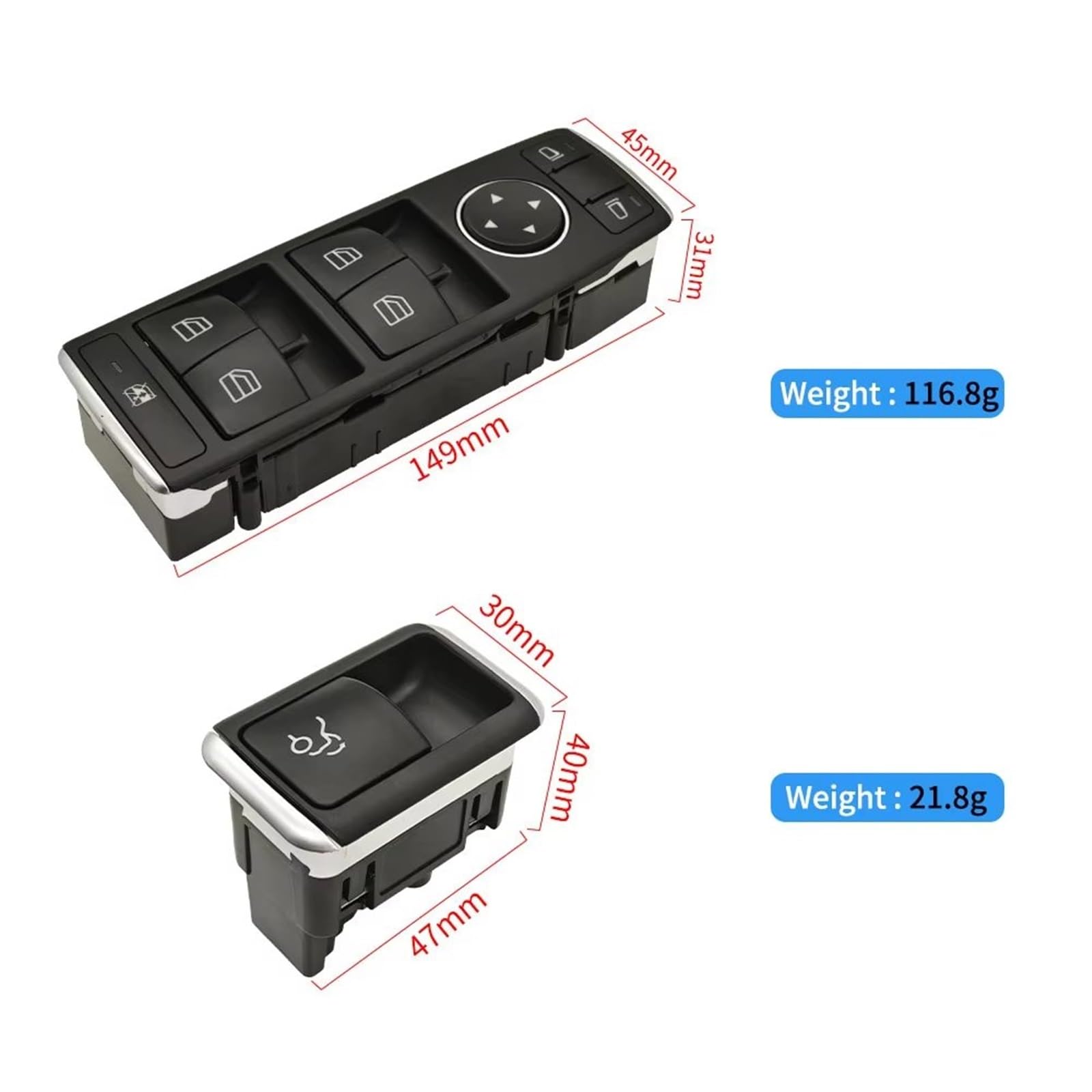 Per Benz Per W204 Per Classe C 2007-2014 Per X204 2008-2015 Sostituzione Interruttore Finestra Principale Elettrica Interruttore controllo finestra(A)