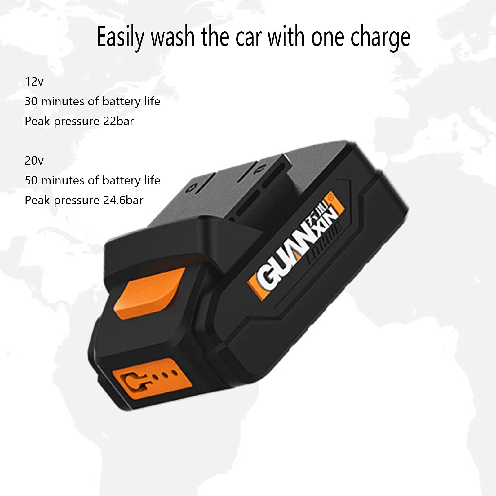 Jet Wash para Coches Patio Lavado Lanza Boquilla Inalámbrico Turbo Boquilla Lavadoras a presión Coche eléctrico Inalámbrico Lavado de Coches Hogar portátil,B