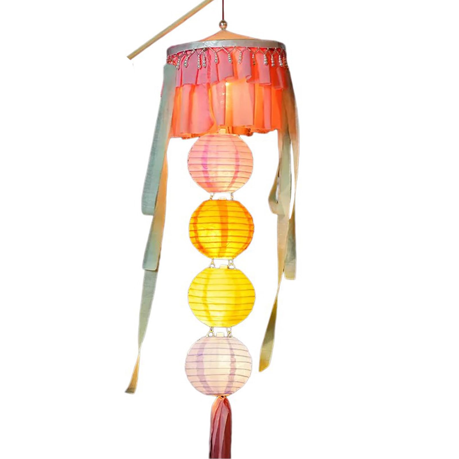 Tsophreniq Handheld Lamp for Traditional Chinese Celebration Waterproof Festival Light with Soft Lighting Home Decoration Colorful Paper Lamp
