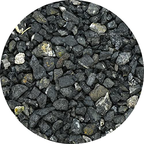 Image of Amazing Gemstone Black Tourmaline Crystal Chips Aquarium Gravel Rocks - Carnelian Chips Bulk Fish Tank Gravel, Small Tumbled Stone Chips and Tiny Crystals for Decoration (1000+ Carat Chips)