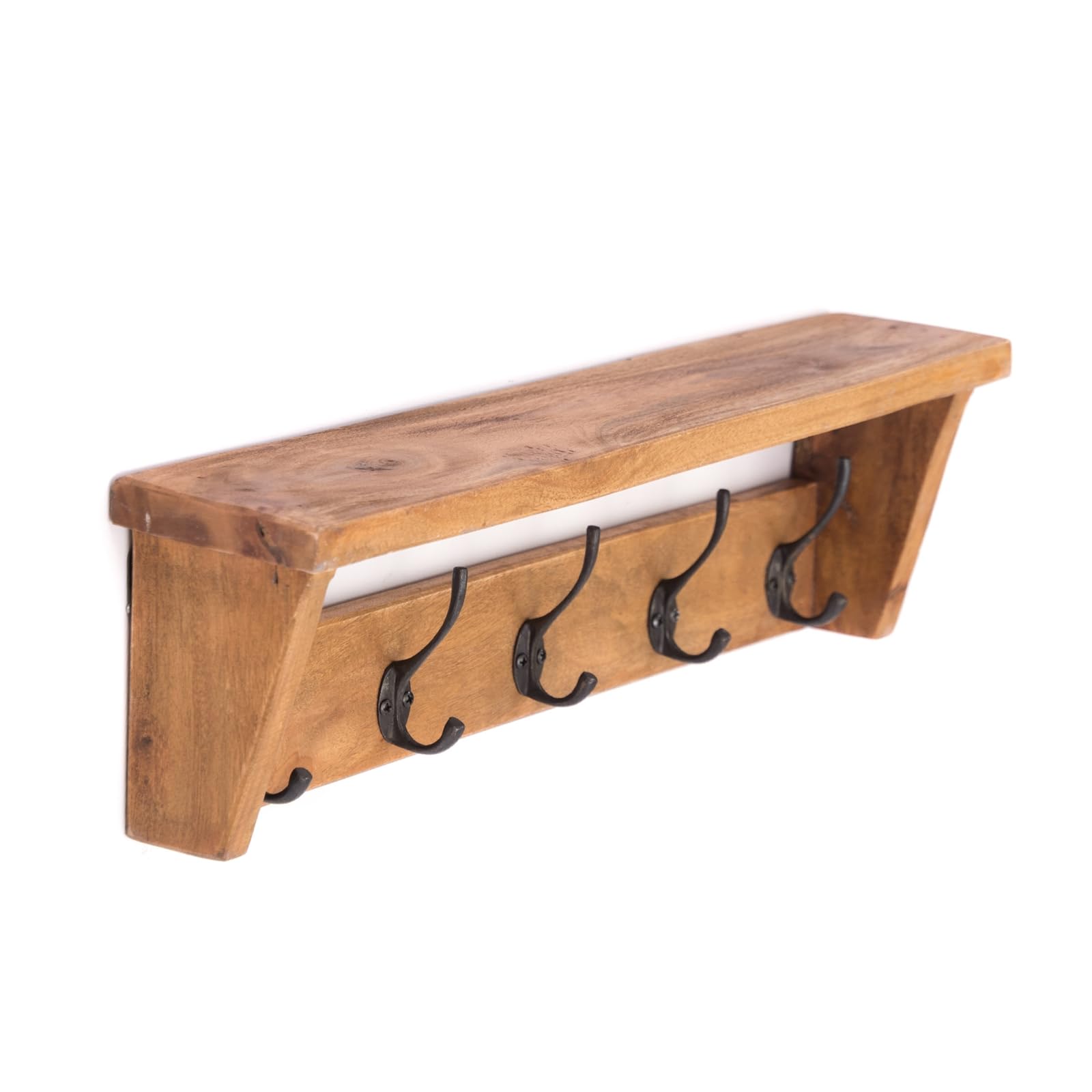 Appendiabiti da Parete per Ingresso, Appendiabiti da Muro con 6 Ganci, Struttura in Metallo Robusta, Mensola Salvaspazio, per Ingresso Bagno C | Leroy Merlin