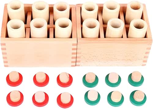 Cylindres sonores avec boîte en Bois, matériel sensoriel Montessori, boîtes