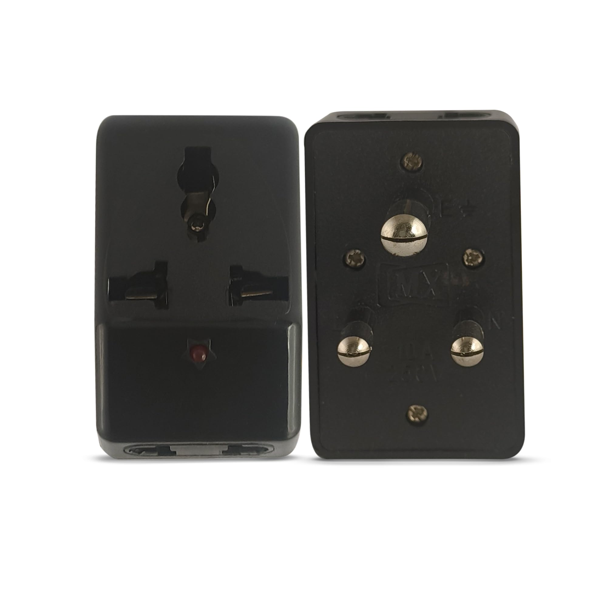 MX 3 Pin Multi Plug Socket Travel Adapter Universal Socket 3 in 1 Plug Extension Socket Travel Power Plug Adapter with Dual Inputs for Laptop Phone PC (3 in 1 Socket 1 PCS)