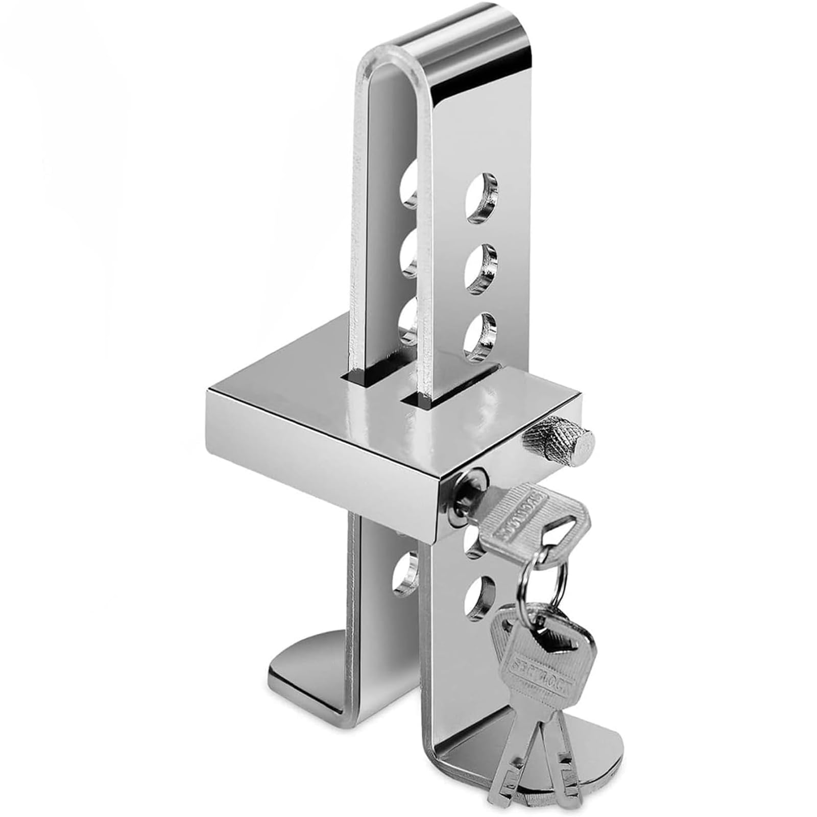 8-Adjustment Hole Anti-Theft Car Pedal Lock - Stainless Steel Vehicle Brake Security Device for Van Protection