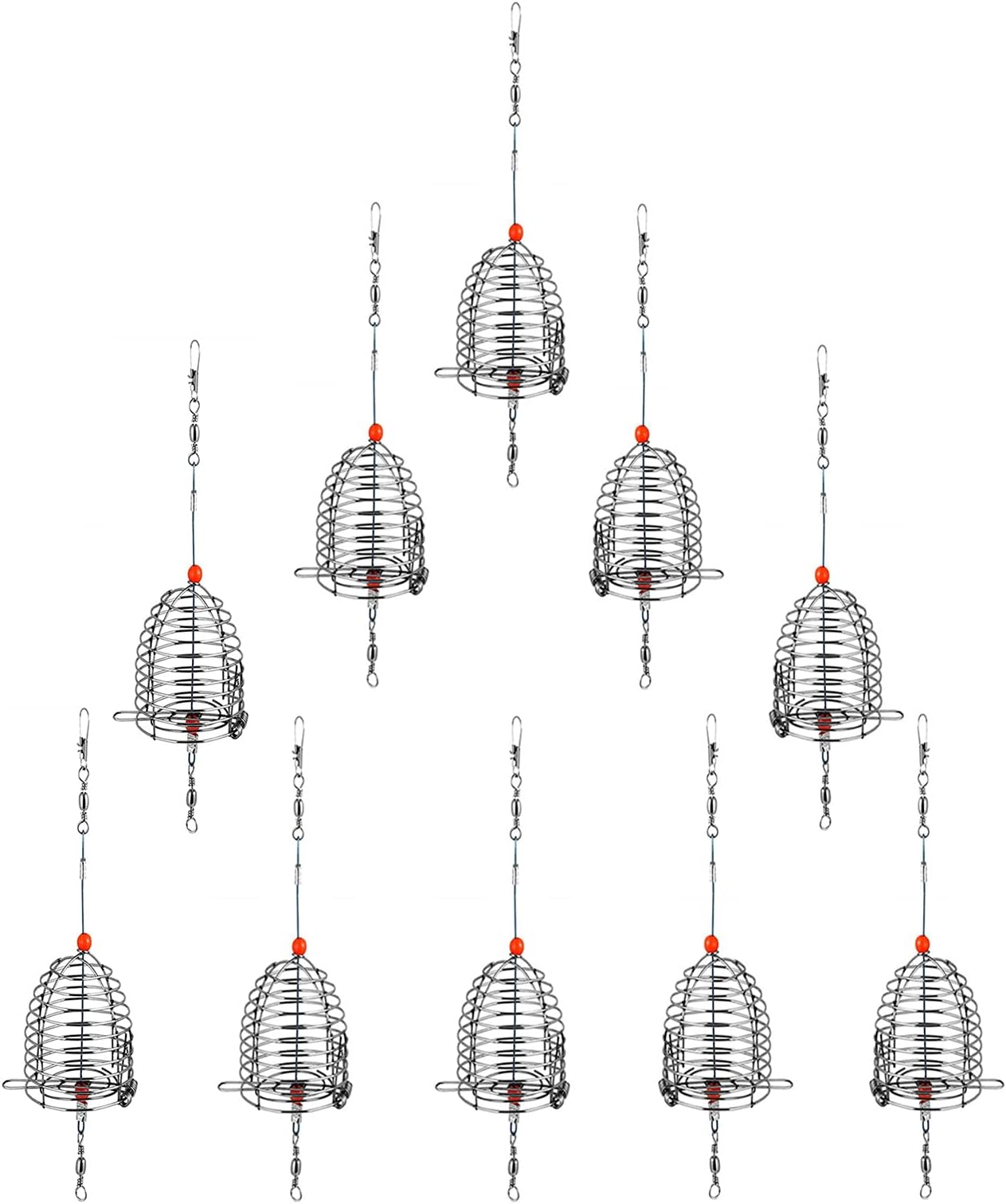 Milepetus10Pcs/Pk Carp Fishing Bait Trap Cage Feeder Basket Holder Coarse Lure Feeder Carp Fishing Tackle Kit