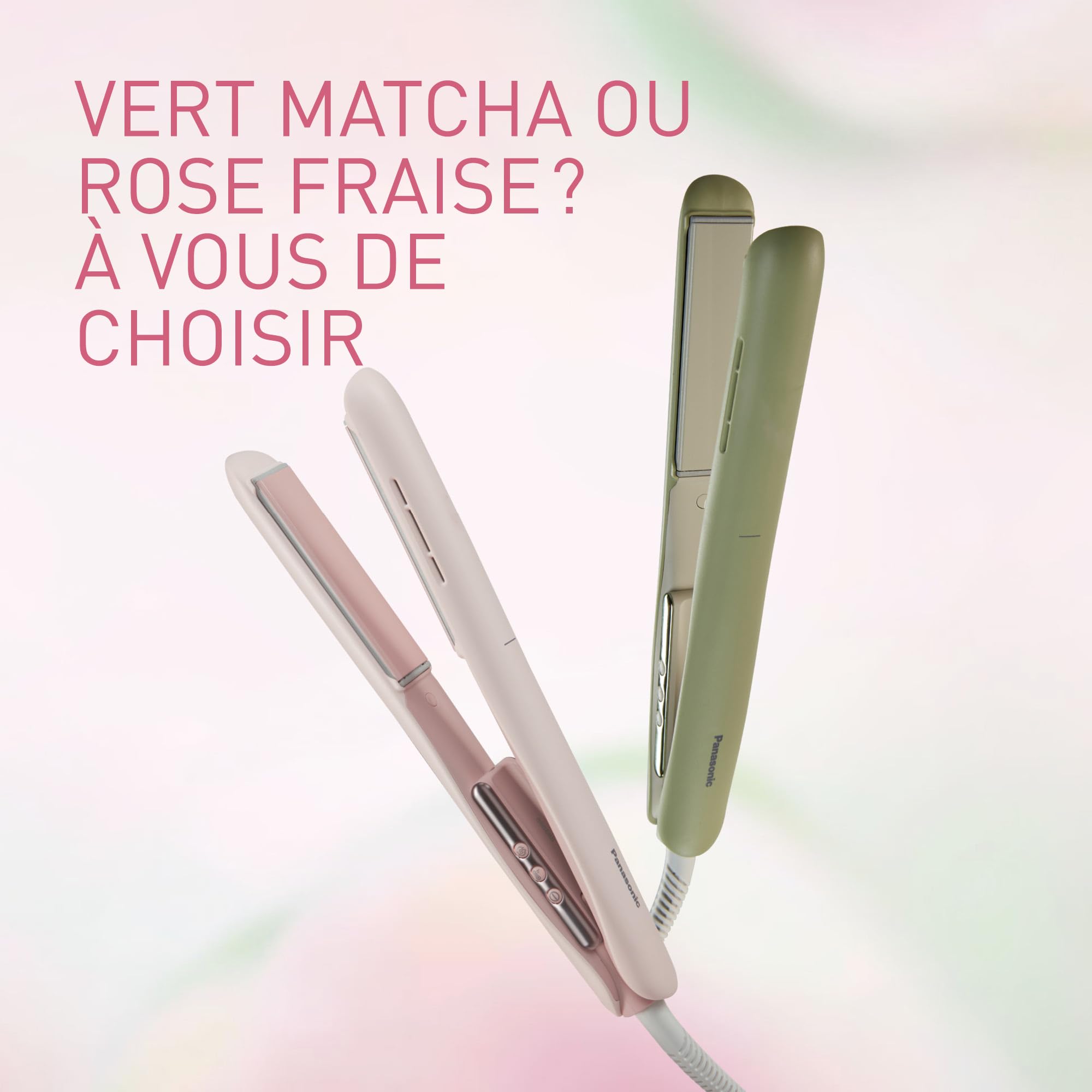 Panasonic EH-HV31-G503 Styler Capillaire Ionique 2-en-1, Lisseur et Boucleur, 5 Températures jusqu'à 210°C, Plaques 3D, Verrouillage Voyage, Tension Auto, Vert Matcha