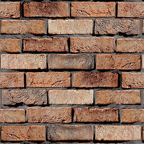 Papel de Parede Adesivo Tijolinho Rústico Marrom | Lavável, Imper...