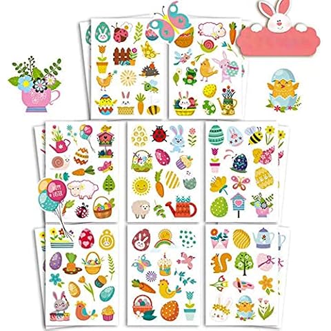 KEELYY Autocollants de Pâques 16 Feuilles Cover